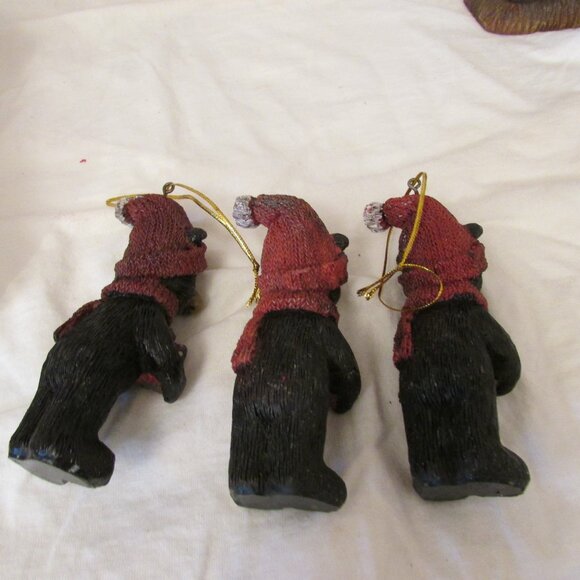 Lot of 4 resin bear ornaments / figure Christmas - Picture 7 of 9